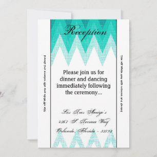 3.5x7 Reception Card Ombre Chevron Teal