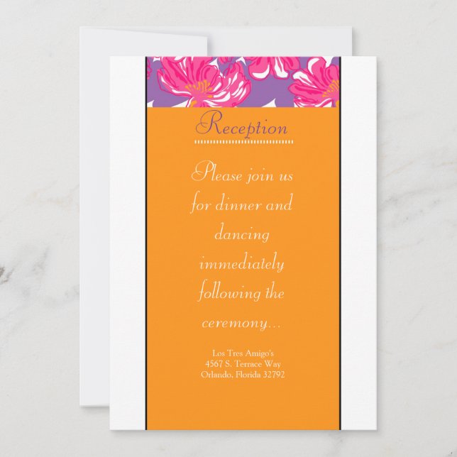 3.5x7 Reception Card Orange and Purple Banner (Front)