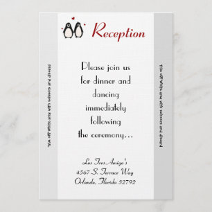 3.5x7 Reception Card Penguin Love Coupl