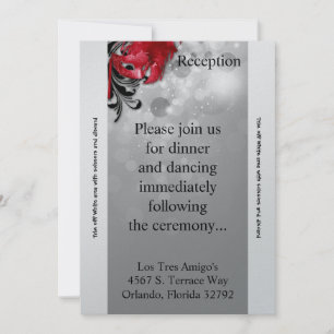 3.5x7 Reception Card Red Masquerade