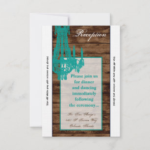 3.5x7 Reception Card Western Rustic Chandelier