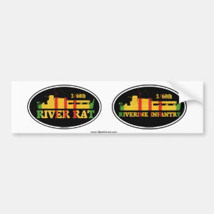 3/60th Riverine Infantry Euro-Sticker Pair Bumper Sticker