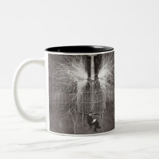 3, 6, 9 Conspiracies Nikola Tesla "The Goat" Two-Tone Coffee Mug