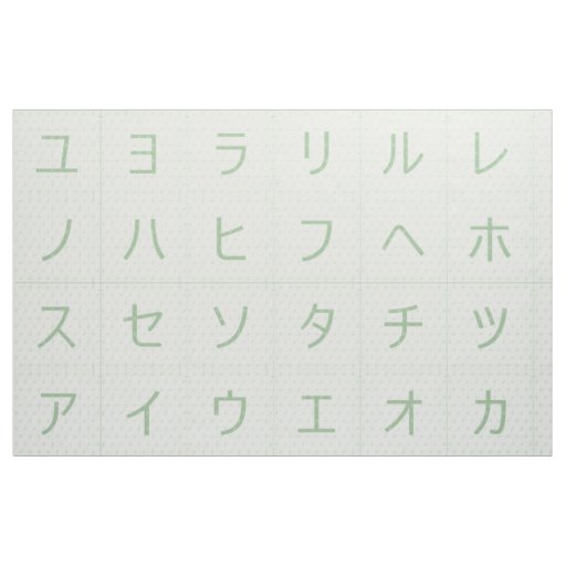 3.75" Katakana Baby Blocks Faces Green Asanoha Fabric