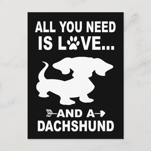 3 All You Need Is Love And A Dachshund Dachshund L Postcard (Front)