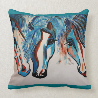 3 AMIGO HORSES THROW PILLOW