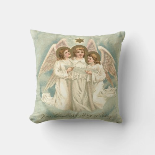 3 Angels King of Glory Christian Holiday Pillow