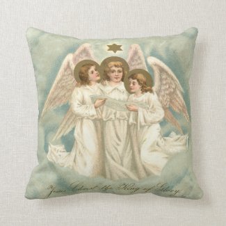 3 Angels King of Glory Christian Holiday Pillow