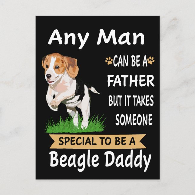 3 Any Man Beagle Daddy Postcard (Front)