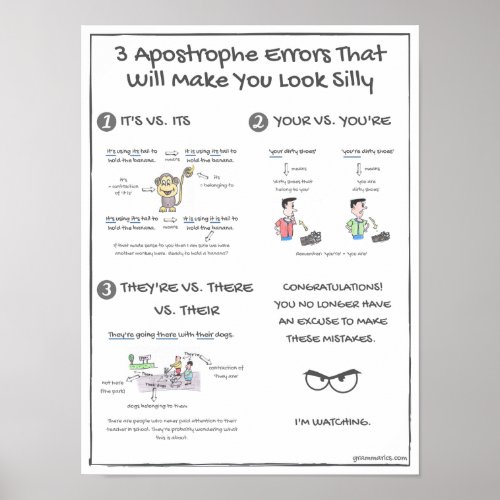 3 Apostrophe Errors That Will Make You Look Silly Poster