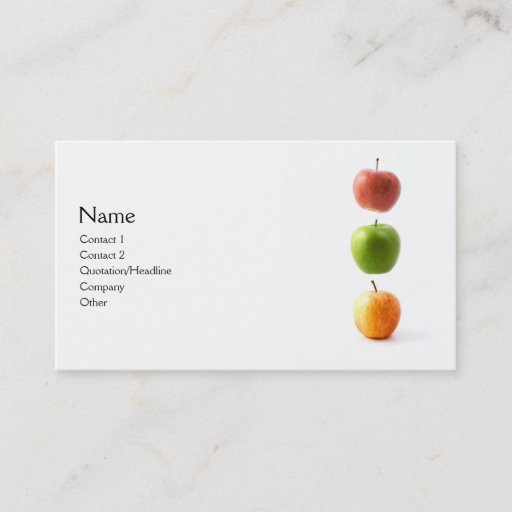 Customizable 3 Apples Business Card Templates