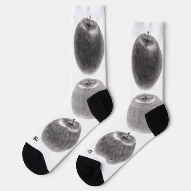 3 apples vertical socks (Left)