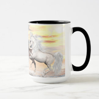 3 Arabian Horses 15 oz Ringer Mug
