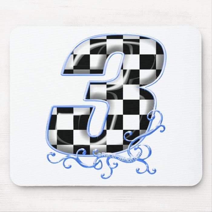 3 auto racing number mouse pad