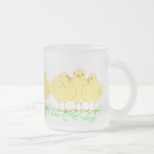 3 Baby Chicks (see-thru frosty mug) Frosted Glass Coffee Mug