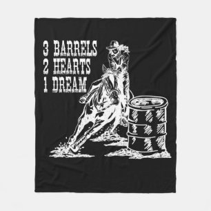 3 Barrels 2 Hearts 1 Dream Barrel Racing Fleece Blanket