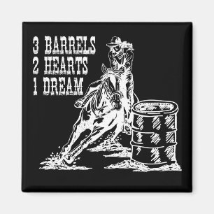 3 Barrels 2 Hearts 1 Dream Barrel Racing Magnet