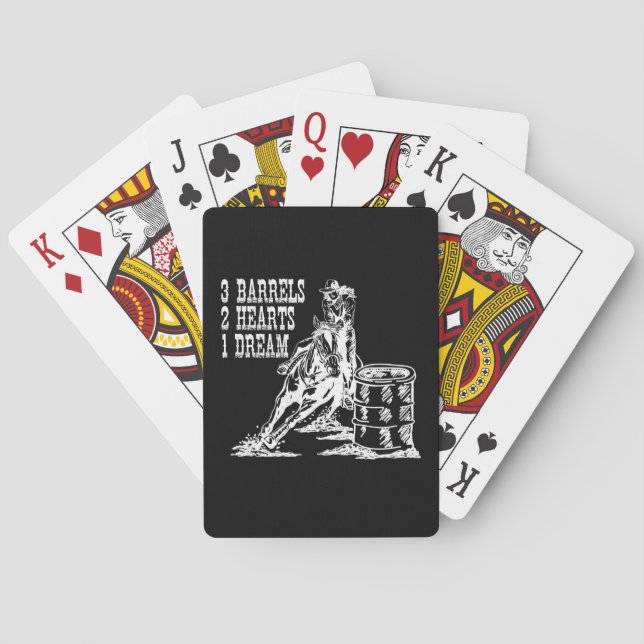 3 Barrels 2 Hearts 1 Dream Barrel Racing Poker Cards (Back)