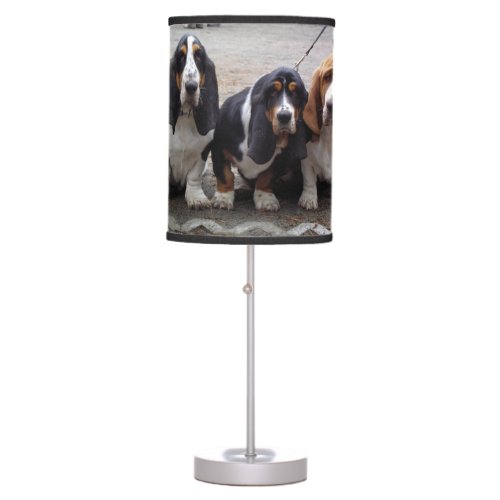 3 Basset_hound_puppies Table Lamp