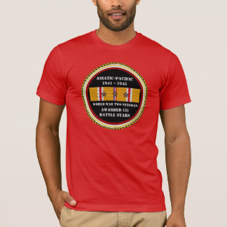 3 BATTLE STARS WWII Asiatic Pacific Veteran T-Shirt