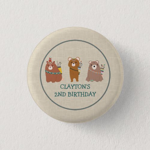 3 Bears Birthday Button