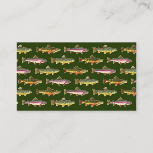 3 Beautiful Trout _ Brook Rainbow Brown Business Card