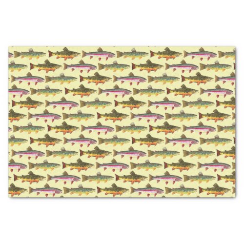 3 Beautiful Trout _ Brook Rainbow Brown Tissue Paper