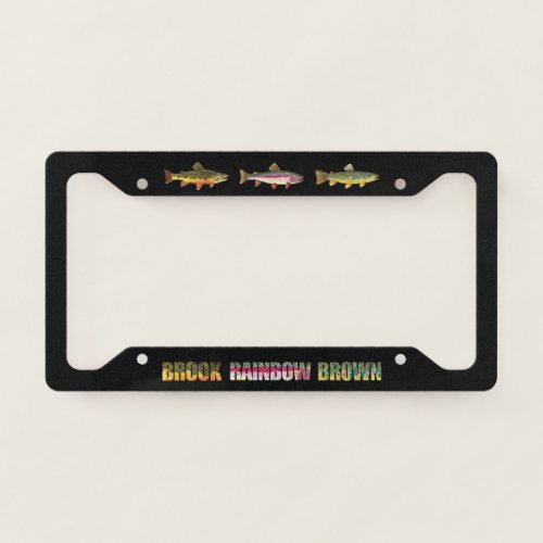 3 Beautiful Trout Skins License Plate Frame