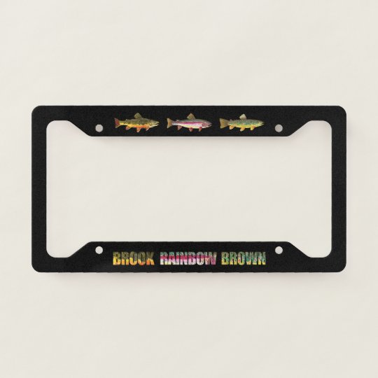 3 Beautiful Trout Skins License Plate Frame