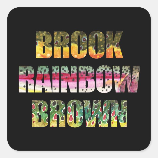 3 Beautiful Trout Skins Square Sticker (Front)