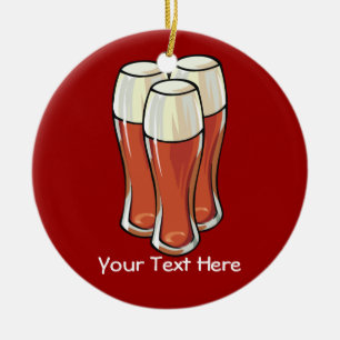 3 Beers (customizable) Ceramic Ornament