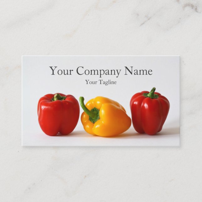 3 Bell Peppers Photograph - Business Card (Front)