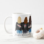 3 Best Friends Custom Hair BFF Besties Friendship Coffee Mug<br><div class="desc">Personalized Best Friends Custom Hair Style Skin Tone BFF Besties Friendship Coffee Mug
If you would like to CHANGE the hairstyles for both girls and the skin tone color for the girl on the left,  please MESSAGE me so I can create a custom product link for you.</div>
