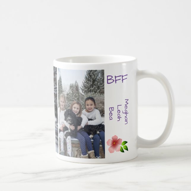 3 Best Friends Forever BFF Personalize Names Coffee Mug (Right)