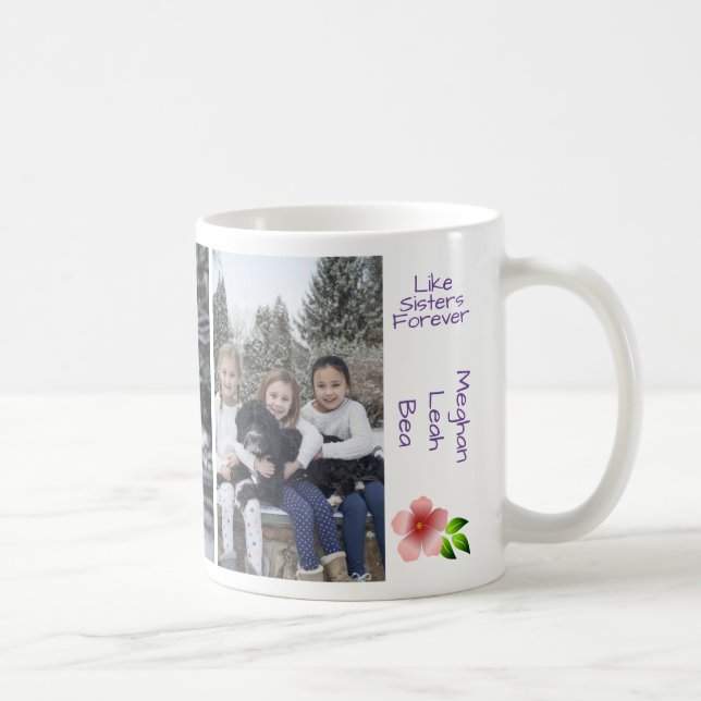 3 Best Friends Like Sisters Personalize Names Coffee Mug (Right)