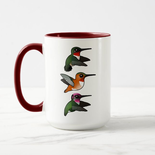 3 Birdorable Hummingbirds in Flight Mug (Left)