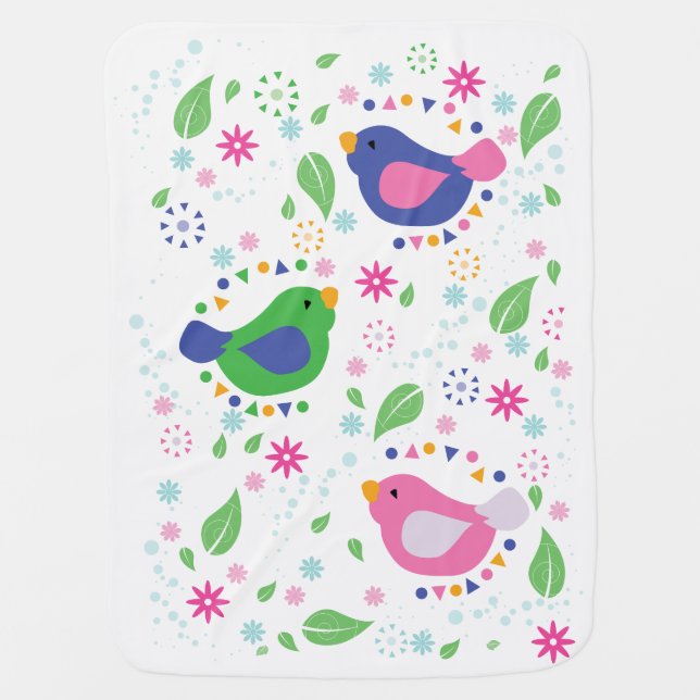3 Birds Baby Blanket (Front)