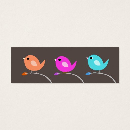 Customizable 3 Birds Bookmark Business Card Template