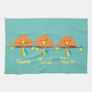 3 Birds on a Wire Home Tweet Home Kitchen Towel