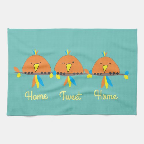 3 Birds on a Wire Home Tweet Home Kitchen Towel