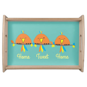 3 Birds on a Wire Home Tweet Home Serving Tray