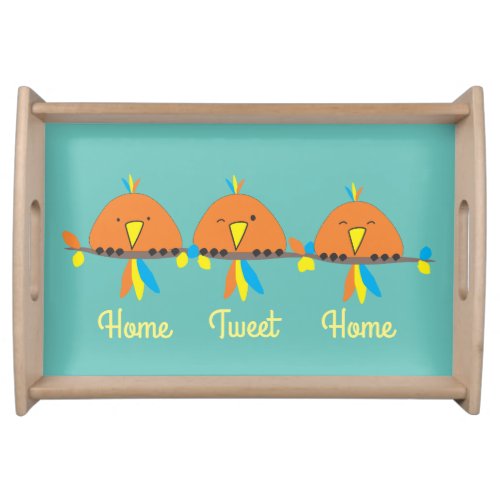 3 Birds on a Wire Home Tweet Home Serving Tray