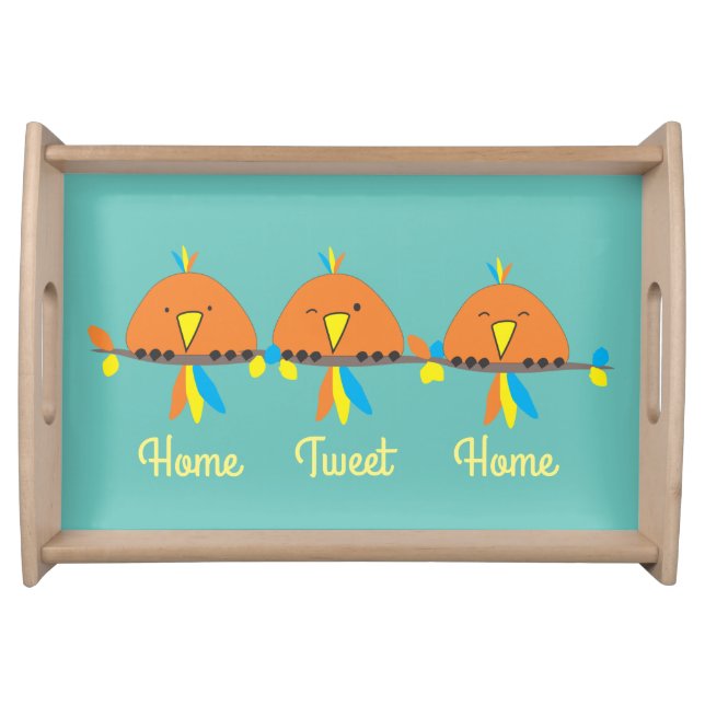 3 Birds on a Wire Home Tweet Home Serving Tray (Front)