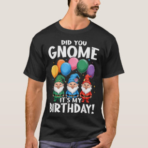 3 Birthday Gnomes Did You Gnome It'S My Birthday T-Shirt