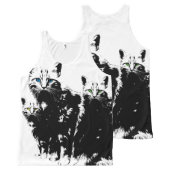 3 Black Cats All-Over-Print Tank Top (Front and Back)