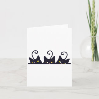 3 Black Cats Funny Cat Lovers Design Women Men Gir Card
