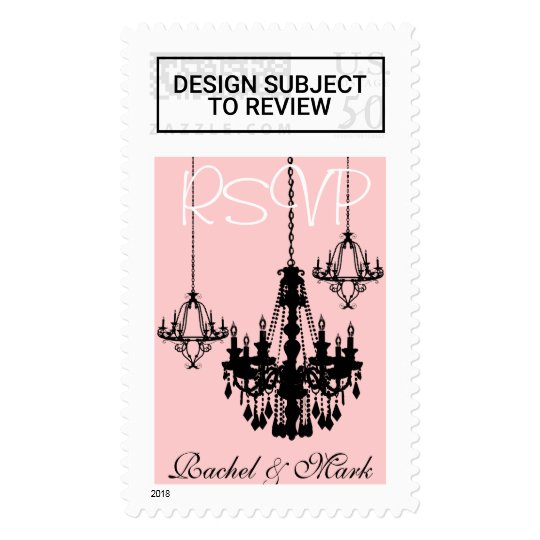 3 Black Chandelier Rsvp Personalized Pink Stamp Zazzle 3 Black Chandelier Rsvp Personalized Pink Stamp