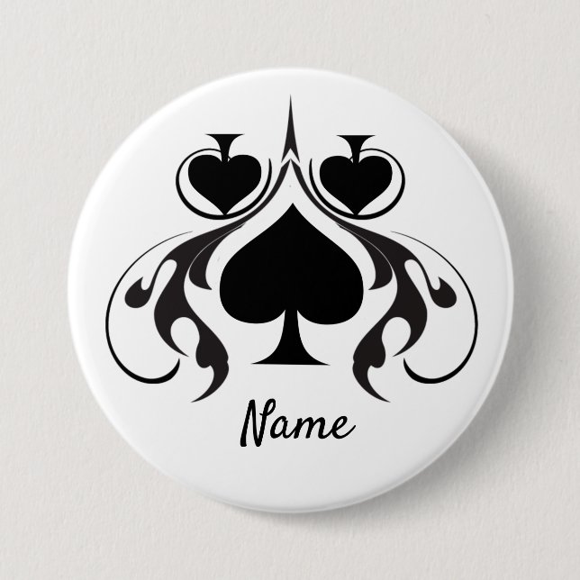 3 Black Spades Tribal Thunder_Cove  Button (Front)