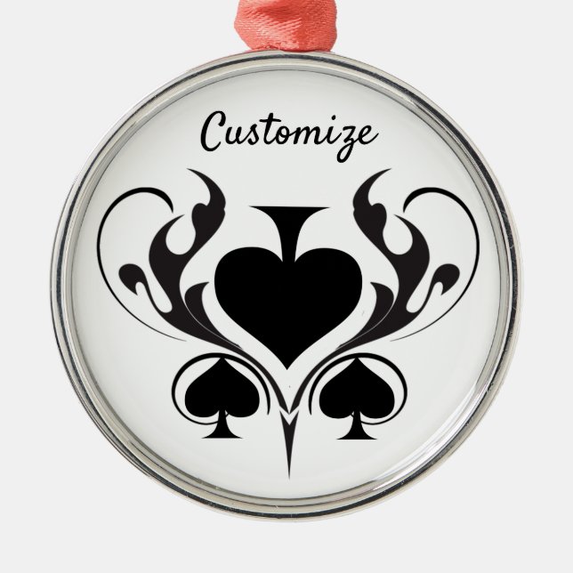3 Black Spades Tribal Thunder_Cove Metal Ornament (Front)