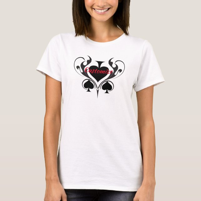 3 Black Spades Tribal Thunder_Cove  T-Shirt (Front)